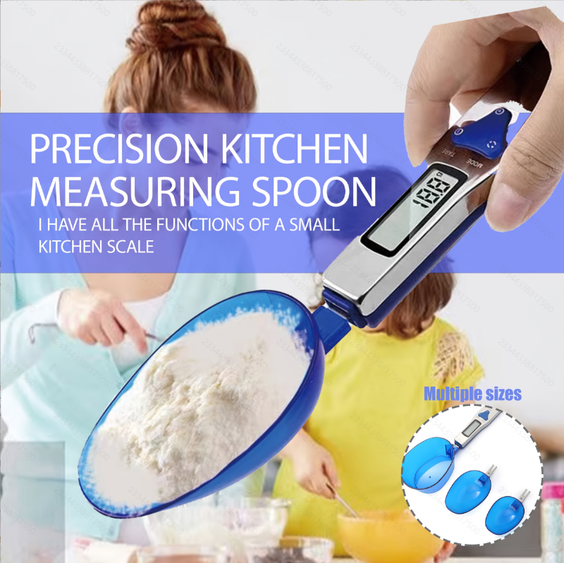 A Digital Kitchen Scale With Spoon, LCD Display, 0.1g-500g, Cooking, Baking And Portion Control - Batteries Not Included_voghion.com