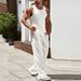 Man's clothing Sleeveless knit vest and pants two-piece solid color athleisure suit_voghion.com