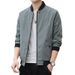 Spring And Autumn New Korean Style Simple Trendy Slim Stand Collar Jacket Coat Men's Long Stock_voghion.com