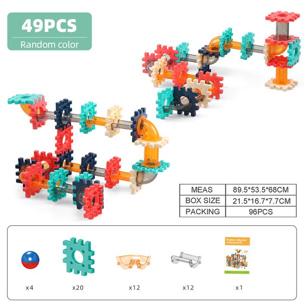 Cross Border Children's Marble Track Toy Educational Large Particle Building Blocks Ball Slide Assembly Breakthrough Adventure Pipeline_voghion.com