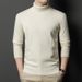 Maglione in lana a collo alto per uomo inverno 2024, tinta unita, versione pulita, fodera calda e spessa, base casual, maglione da uomo_voghion.com