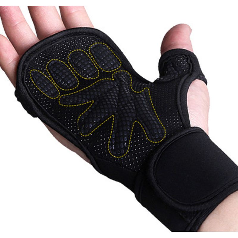 Radfahrenhandschuhe Halbfinger Fitness Männer und Frauen Gewichtheben Hantel Eisen Übung Anti-Rutsch-Schutz Stoß_voghion.com