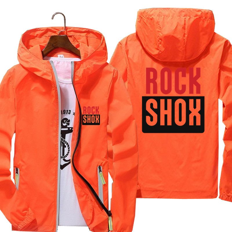 Modes sieviešu vīriešu Rock Shox Rockshox kalnu MTB motociklistu riteņbraucēju ikdienas vējjakas sporta pilota ādas kapuces jaka Plus_voghion.com