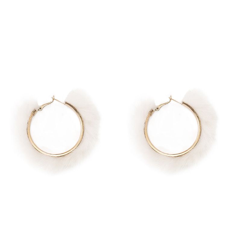 Nuovo orecchio, orecchini a bottone con capelli di visone autunno e inverno, temperamento esagerato da donna, accessori per maglioni a vento freddo,_voghion.com