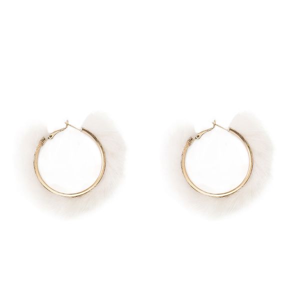 Nuovo orecchio, orecchini a bottone con capelli di visone autunno e inverno, temperamento esagerato da donna, accessori per maglioni a vento freddo,_voghion.com