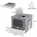 Cat Litter Box With Scoop And Tray Sifting Enclosed Foldable Kitten Toilet Detachable Poop Top Front Entry Pet Supplies_voghion.com