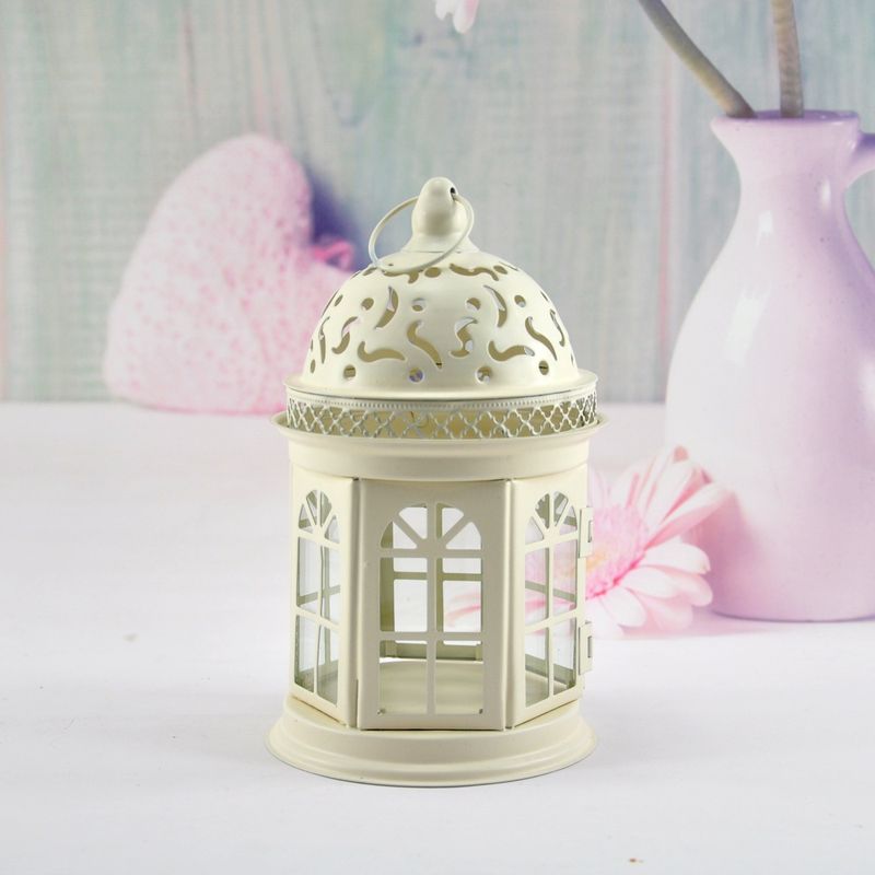 European Mediterranean Moroccan Castle Iron Glass Candlestick Wind Lamp Romantic Candlelight Candlelight_voghion.com