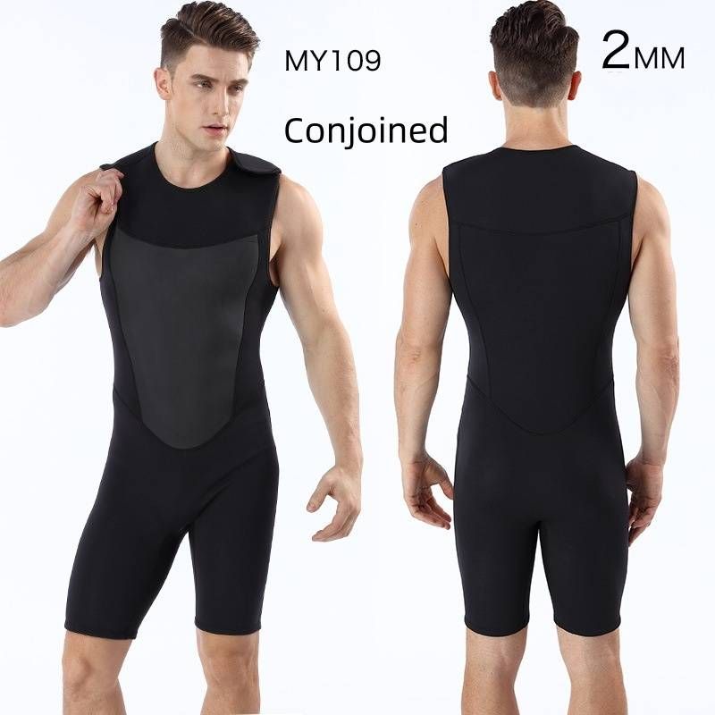 Men's Neoprene 2MM Sleeveless Diving Suit, Men's Warm Surfing Diving Suit, Cold-proof Swimsuit, Diving Suit One-piece_voghion.com