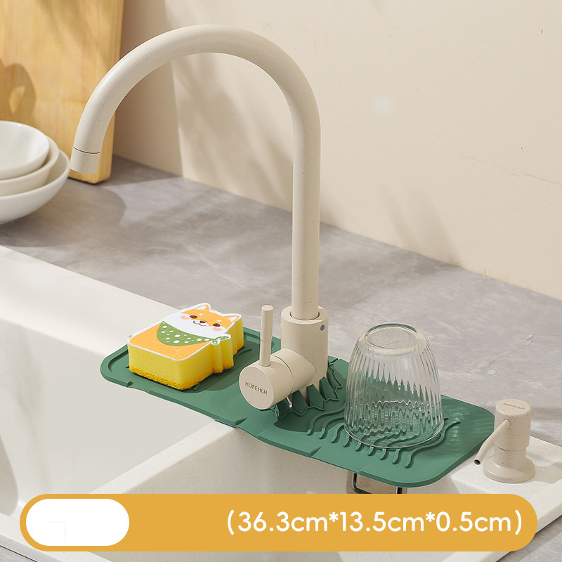 Drain Pad Faucet Splash Proof Silicone Pad Sink Filter Pad Household Non Slip Countertop Pad Soap Cup Mat_voghion.com