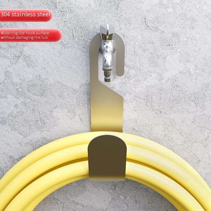 Family Organizer 304 Stainless Steel Hose Storage Rack Water Pipe Bracket Household Car Wash Water Pipe Faucet Hook Balcony Wall Mount_voghion.com