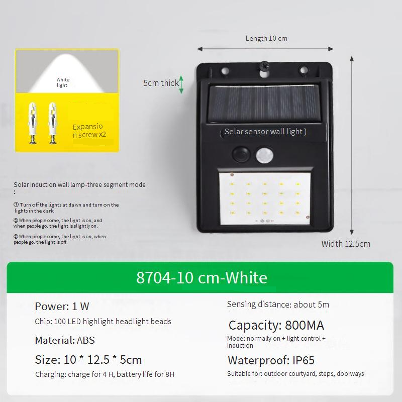 Solar Garden Outdoor Light Household Lighting Human Body Induction Street Light Rural Yard Wall Waterproof Wall Light_voghion.com