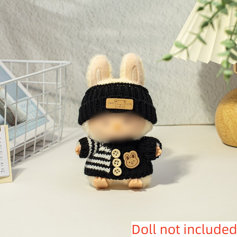 New Series 1st And 2nd Generation Universal Keychain Bag Accessories Black Button Sweater Design Set (Sweater Only)_voghion.com