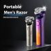Rasoio elettrico ricaricabile tramite USB per uomo con testine flottanti 3D, lavabile su tutto il corpo, autonomia di oltre 60 minuti, viola/argento (set 3 in 1)_voghion.com