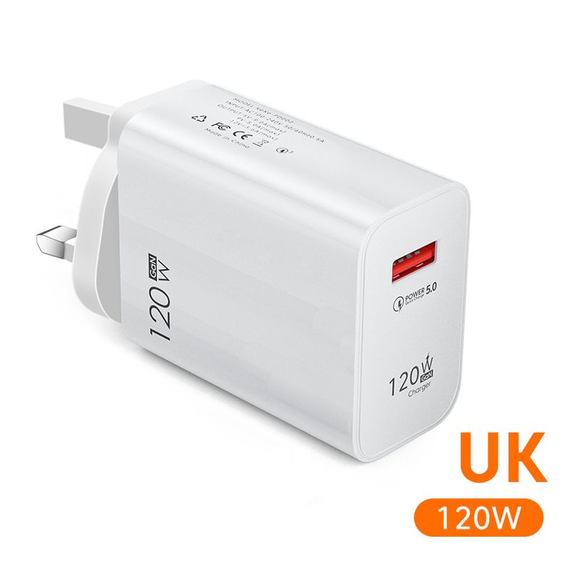 Charge rapide 120W QC3.0 pour Samsung iPhone Xiaomi Hongmi Note 11Pro K50 POCO adaptateur de téléphone mural USB Cha_voghion.com