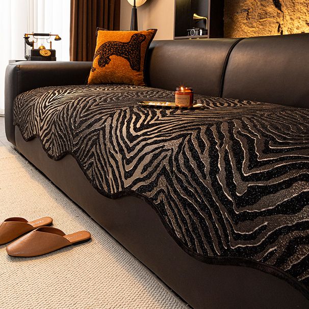 Geometrischer Sofakissenbezug aus Chenille – Anpassbares, rutschfestes Streifenmuster für Ecksofas (Retro-Stil, verschiedene Größenoptionen)_voghion.com