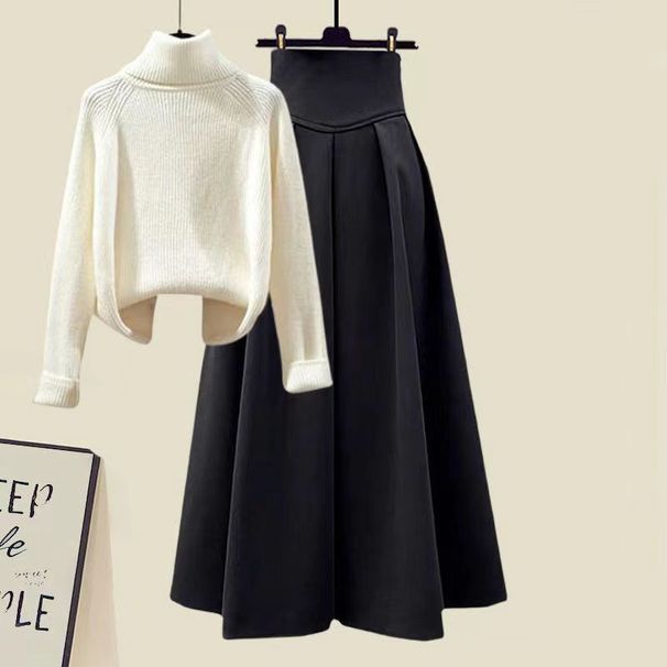 Abbigliamento donna completi invernali da donna, top larghi in due pezzi, gonne eleganti e attillate, completi in due pezzi_voghion.com