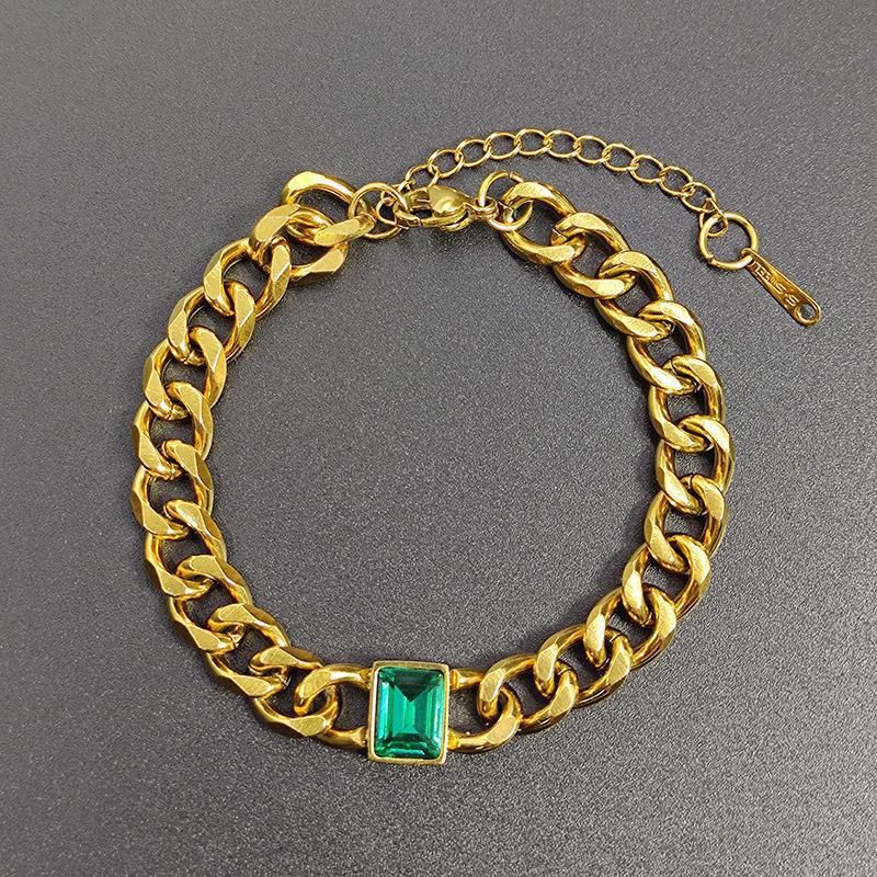 Bracciale in acciaio inossidabile con catena cubana, in titanio, placcato in oro, galvanizzato sottovuoto_voghion.com