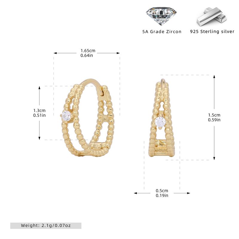 Eleganti orecchini a forma di U traforati da donna in argento Sterling 925 con placcatura in oro/platino, leggeri e ipoallergenici, adatti all'uso quotidiano._voghion.com