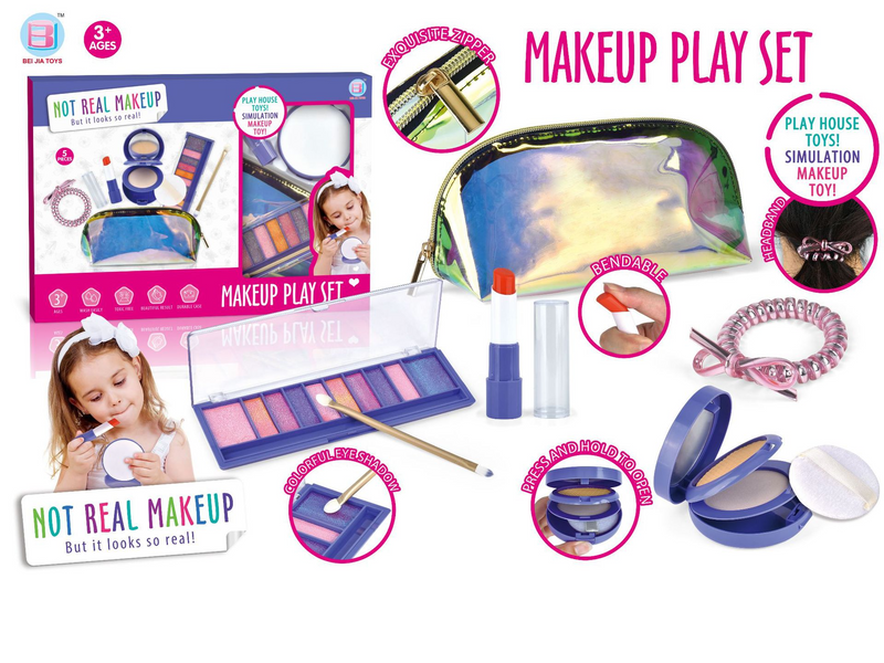 Mother & Kids Kids Pretend Play Makeup Toy Set With Handbag - Colorful Cosmetic Accessories For Girls, Role Play & Dress Up Fun Colorful Cosmetic_voghion.com