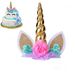 Cerchietto per capelli con unicorno incantato per bambine – Accessorio scintillante per capelli per feste di compleanno con motivo floreale e decorazione per torta_voghion.com