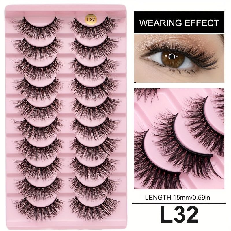 Eyelashes Set Ten Pairs Of Fox Eyelashes False Eyelashes Hard Stem Natural Curling Mink Thick Cat Eye Grafted Eyelashes Spot_voghion.com