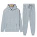 Cross-border Men's And Women's Thin Hooded Casual Sports Suit, Threaded Sweater, Sweatpants, Two-piece Set, No Fleece Set._voghion.com