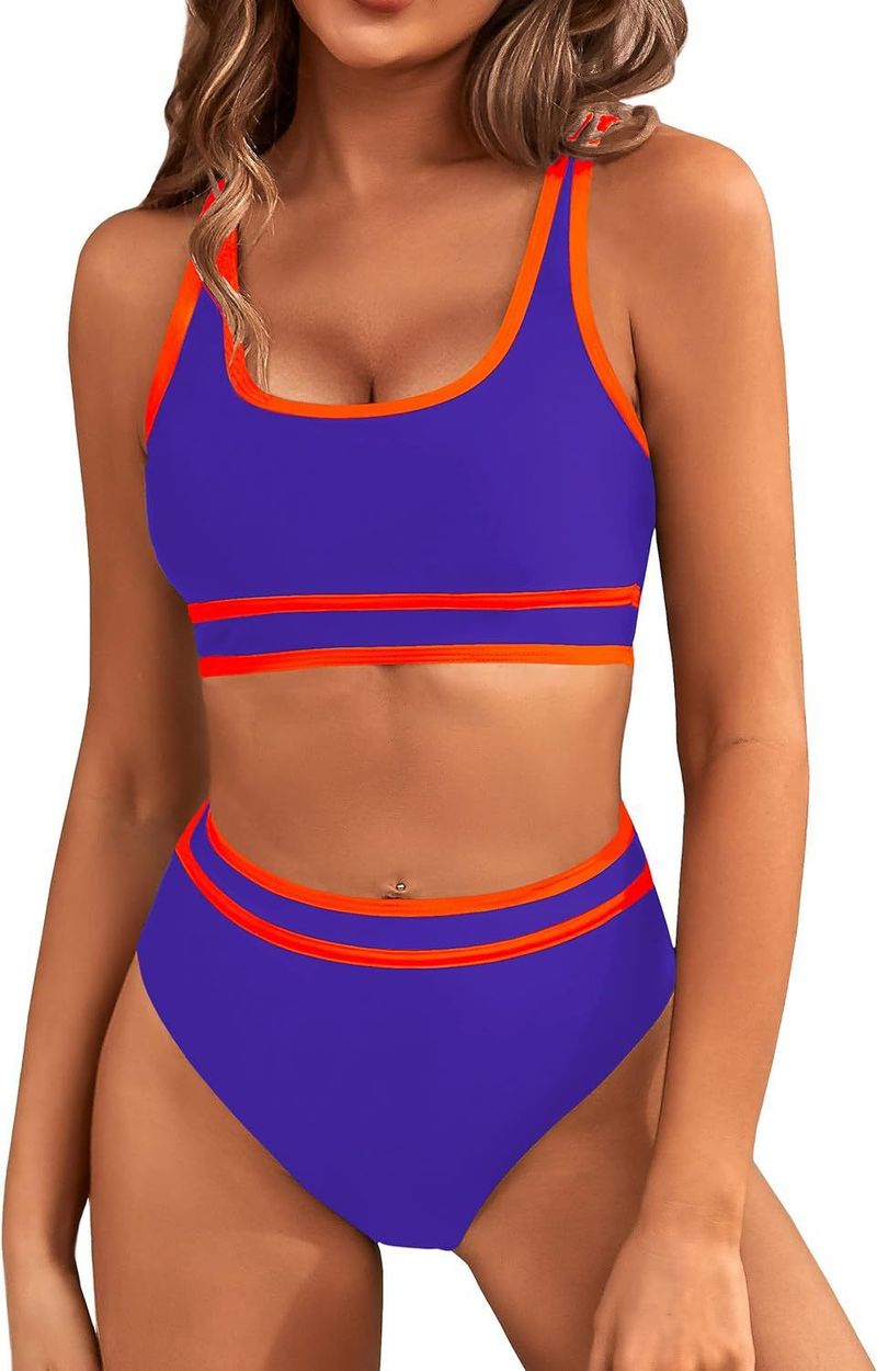 2025 Swimsuit Women's Split Bikini Tight And Sexy Solid Color Swimming_voghion.com