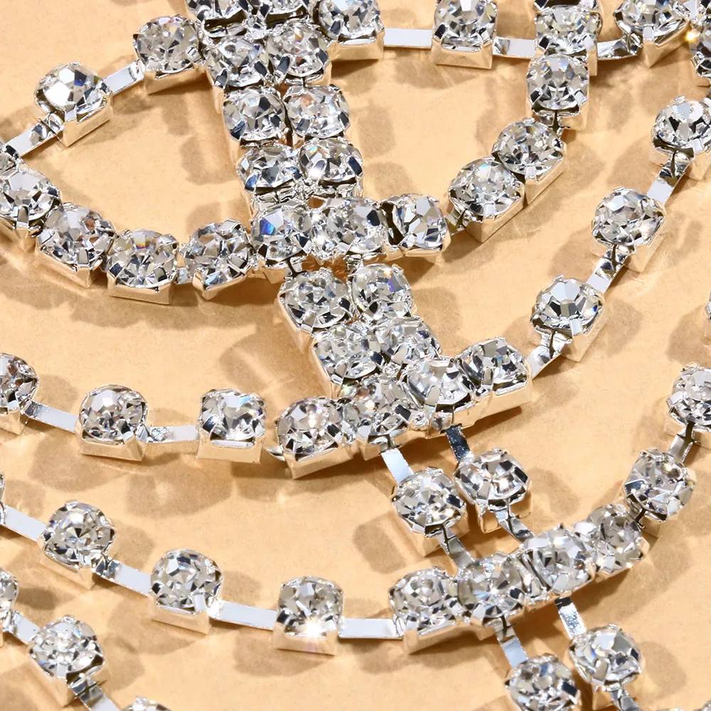 Hot sale women's rhinestone hair chain party fashion full diamond multi layer hair accessories headwear female headwear_voghion.com