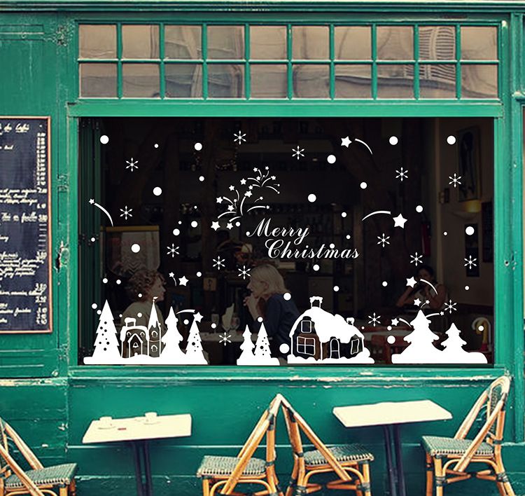 Decorations Christmas Decoration Snowman Glass Mall Scene Window Stickers Atmosphere Arrangement Decals_voghion.com