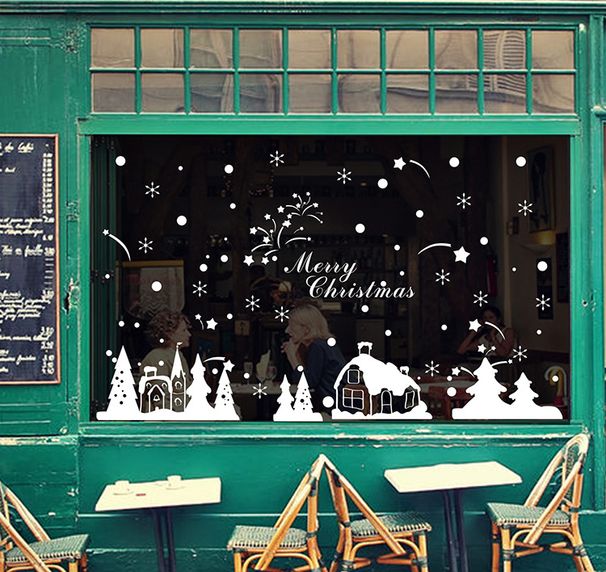 Decorations Christmas Decoration Snowman Glass Mall Scene Window Stickers Atmosphere Arrangement Decals_voghion.com
