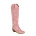 Women's Wide Tube Large Size Embroidered Western Cowboy Long Knee-High Riding Boots_voghion.com