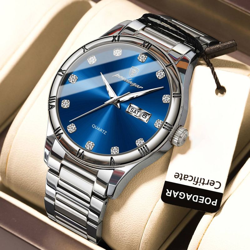 878 New Multi Functional Men's Retro Watch Double Calendar Night Light Waterproof Men's Quartz Watch_voghion.com