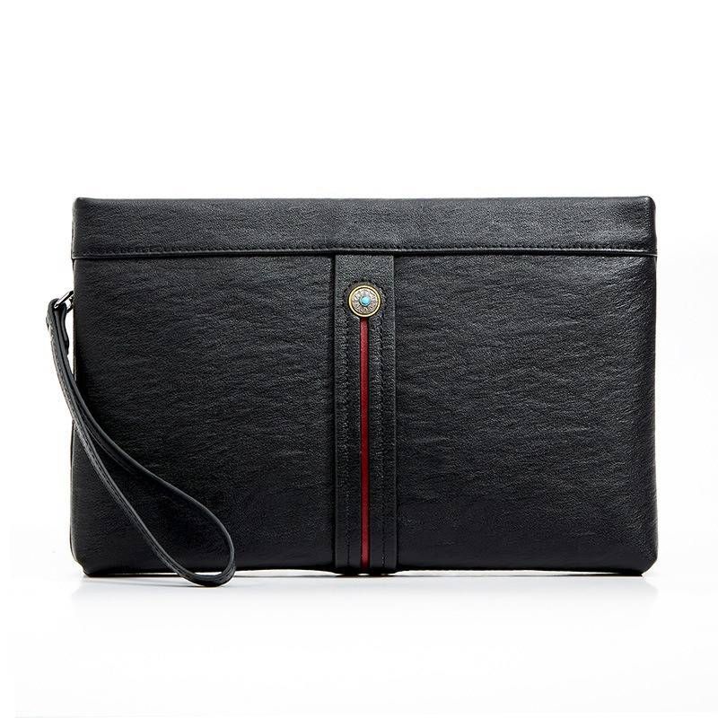 Men's Clutch Bag Wrist Bag New Style Fashion Business Handheld Handbag Large Capacity Genuine Leather Men's Bag_voghion.com