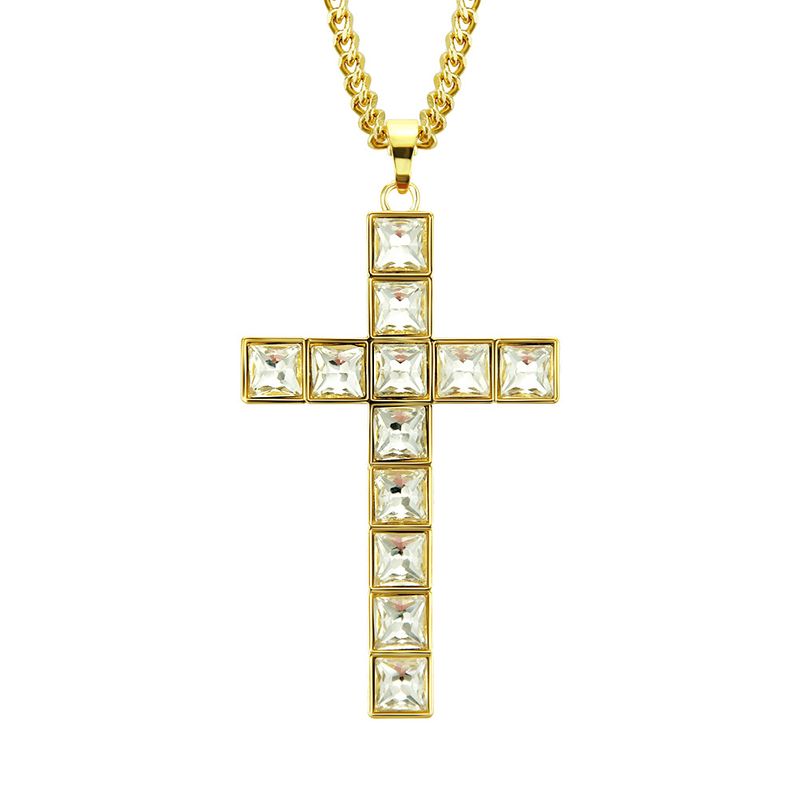 Collana con diamanti intarsiati New Cross Hip Hop_voghion.com