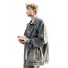 Herrenbekleidung High-End-Jeansjacke für Herren Frühling und Herbst Hübsche Washed Hole Jacke_voghion.com