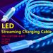 USB LED Streamer Glow Flowing Charging Cable Cord, Lightning USB Type C Charging Cable For IPhone Apple Samsung Android Smartphones1M=3.3FT/2M=6.6FT_voghion.com