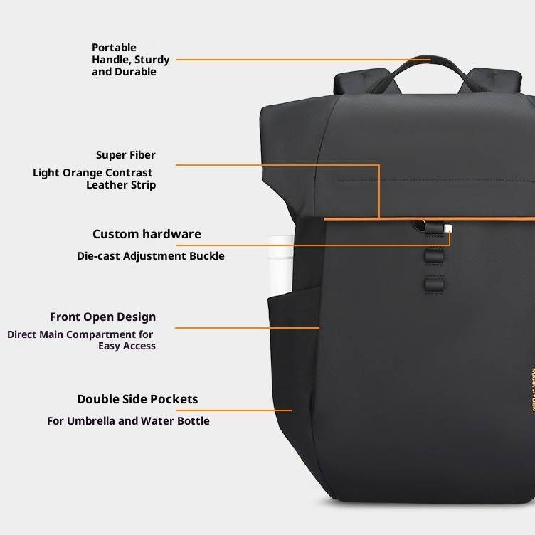 Herren-Business-Rucksack mit erweiterbarem Volumen, 17,3-Zoll-Laptopfach, leichtem Oxford-Gewebe und ergonomischen Schultergurten_voghion.com