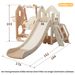 Ensemble de toboggan 5 en 1 pour enfants avec balançoire, structure d'escalade, espace de rangement, panier de basket, toboggan intérieur et balançoire_voghion.com