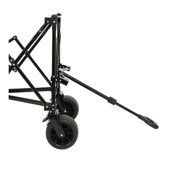 Collapsible Foldable Extended Wagon,480lbs Weight Capacity, Heavy Duty Folding Utility Garden Cart With Big All-Terrain Beach Wheels & Drink Holders,Side Pocket And Brakes, Black_voghion.com