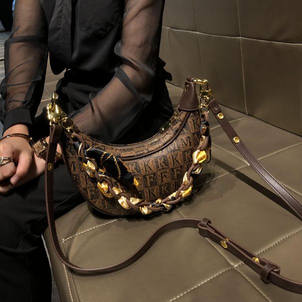 Petit sac à bandoulière simple pour femmes, nouvelle Texture, sous les bras, populaire, diagonale, croix, croissant, 2023_voghion.com