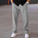 Pantaloni casual da uomo larghi e dritti – Pantaloni sportivi oversize primaverili e autunnali – Nero/Grigio scuro/Grigio chiaro/Blu navy_voghion.com