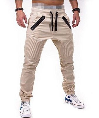 Pantaloni da salotto elasticizzati allacciati alla moda casual da uomo_voghion.com