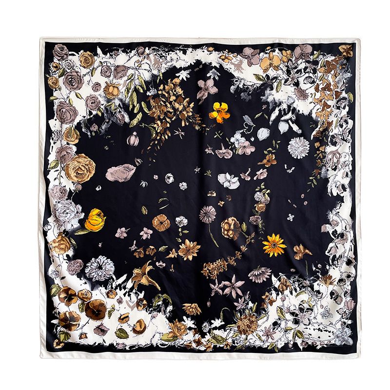 Sommer Simulation Seidenschal, klein, frisch, vielseitig, modische Landhausstil Blumen Damen Sonnenschirm und_voghion.com