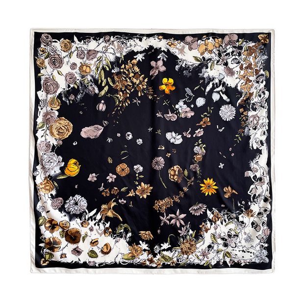 Sommer Simulation Seidenschal, klein, frisch, vielseitig, modische Landhausstil Blumen Damen Sonnenschirm und_voghion.com