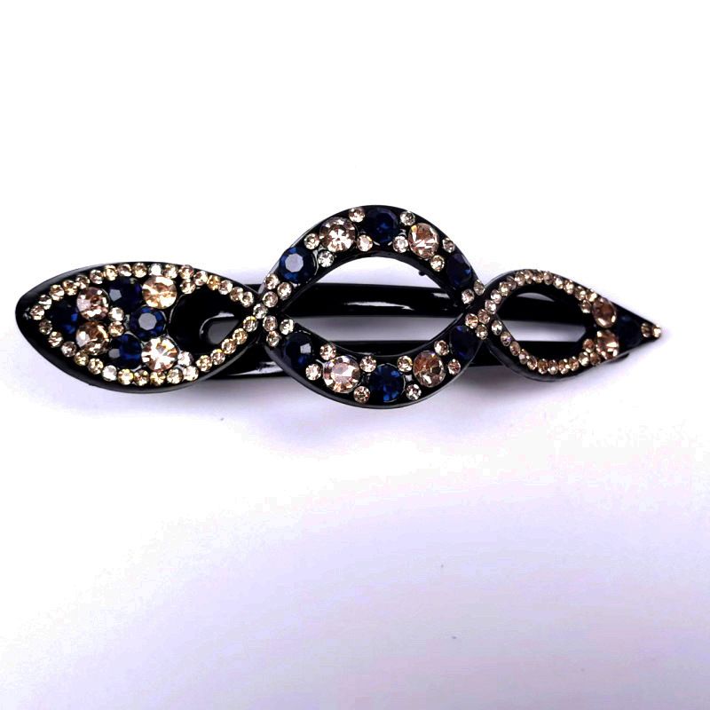 Fashion Rhinestone Large Swallowtail Hair Clip, Horizontal Duckbill Clamp For Women's Updo, Trendy Versatile Hair Accessory_voghion.com