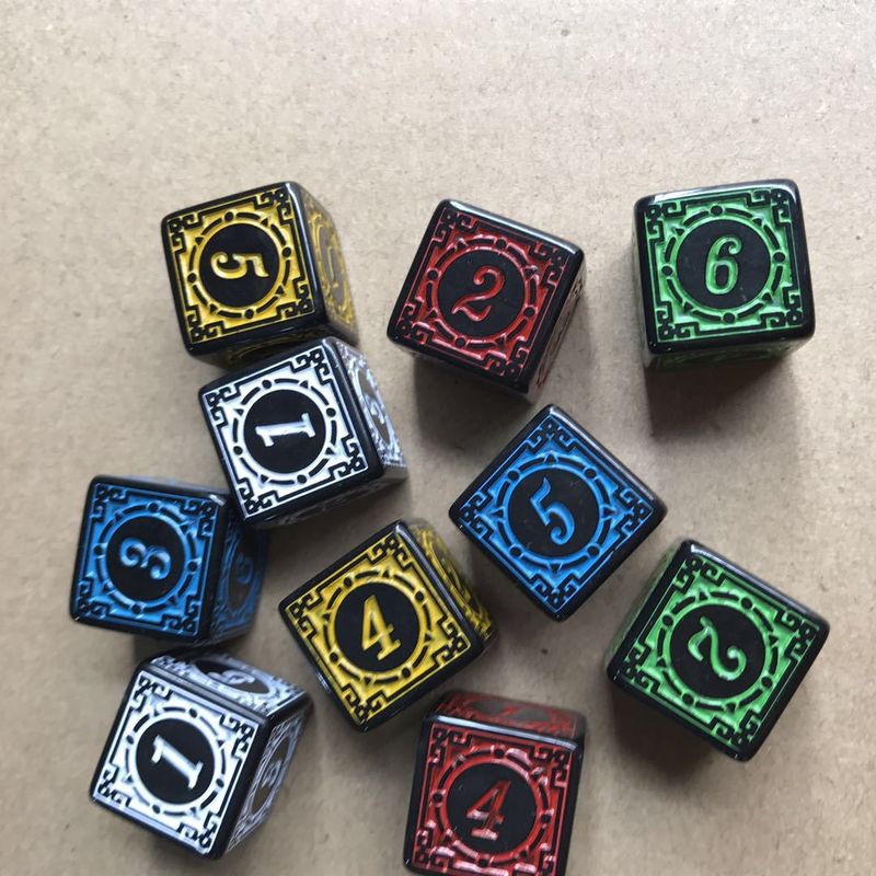 New 6-sided Number Personalized Game Chess Accessories Antique Pattern Running Ball Dice_voghion.com