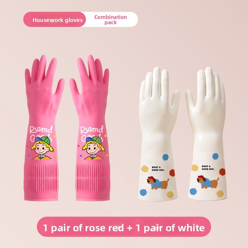 Dishwashing Household Vegetables, Kitchen Work, Thickened Durable Rubber Gloves For Scrubbing Dishes, Washing Clothes,_voghion.com
