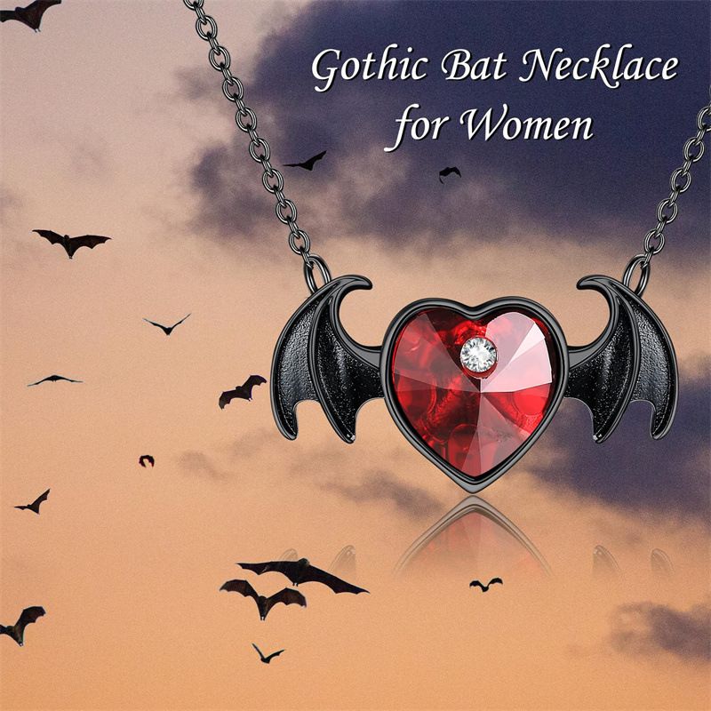 Neue persönliche Halloween-Halskette, vielseitiger, kreativer Gothic-Totenkopf-Fledermaus-Anhänger, Schlüsselbeinkette, Halloween-Geschenk_voghion.com