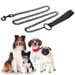 Metallic Wear-resistant Dog Chain With Leather Handle, Durable Leash For Control, Pet Supplies, Iron Traction Rope_voghion.com
