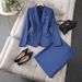 Women's Suit Set – Professional Office Blazer & Pants/Skirt, Polyester-Viscose Blend For Business & Formal Occasions (S-XXXXL)_voghion.com